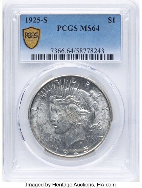 1925-S $1 MS64 CAC thumbnail 4