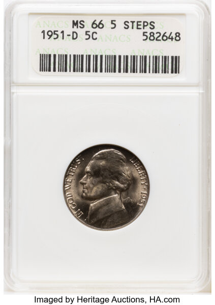 1951-D 5c MS thumbnail 3