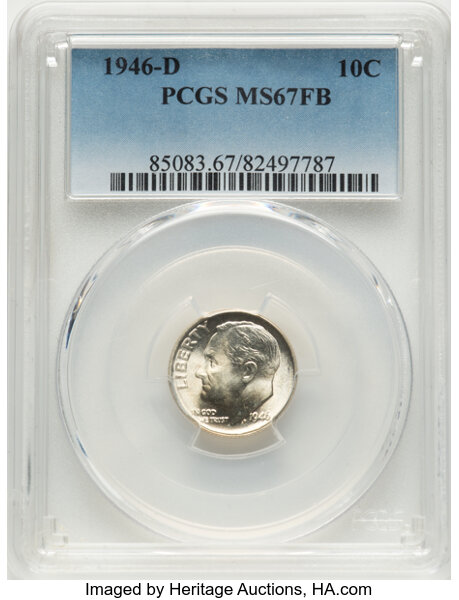1946-D/D 10c Repunched Mintmark, FS-501 MS FB thumbnail 2
