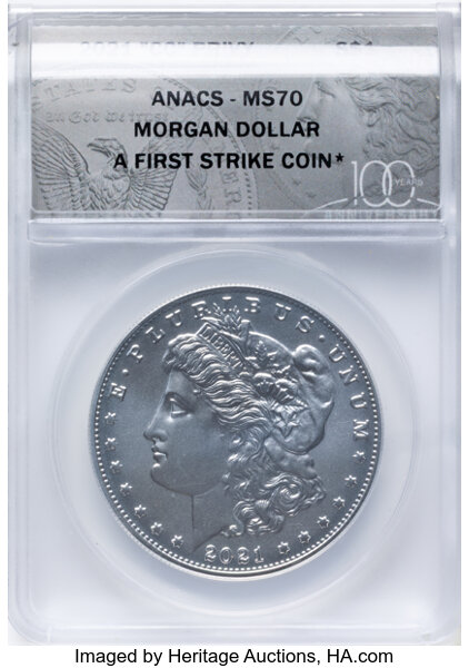 2021-(CC) S$1 Morgan, Privy Mark, 100th Anniversary MS70 thumbnail 7
