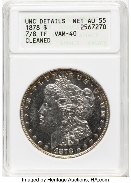 1878 7/8TF $1  Strong, 7/5, VAM-40 MS thumbnail 2