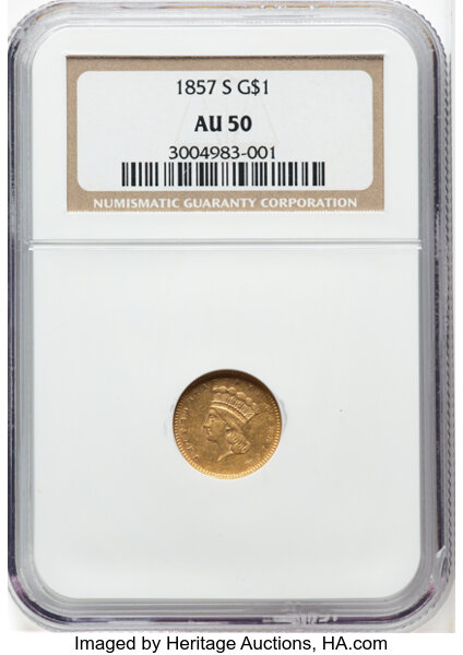 1857-S G$1 MS thumbnail 3