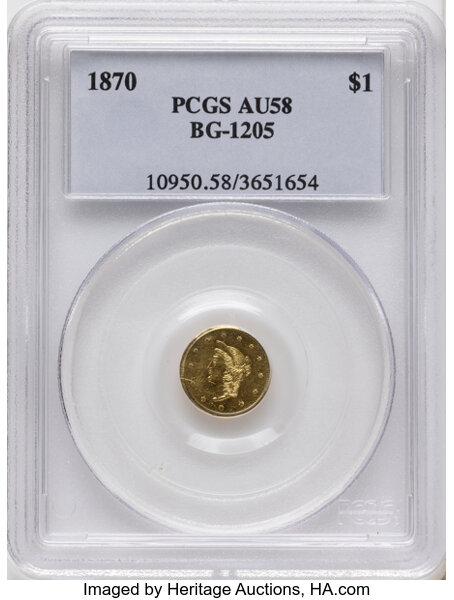 1870 $1  BG-1205 MS thumbnail 2