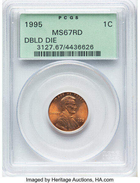 1995 1c Doubled Die Obverse, FS-101 MS RD thumbnail 4