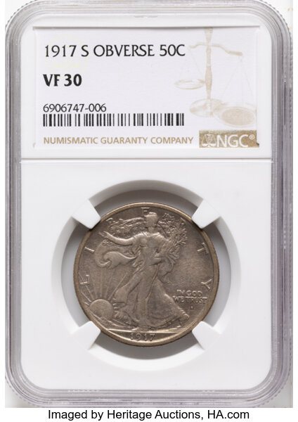 1917-S 50c Mintmark Obverse MS thumbnail 2
