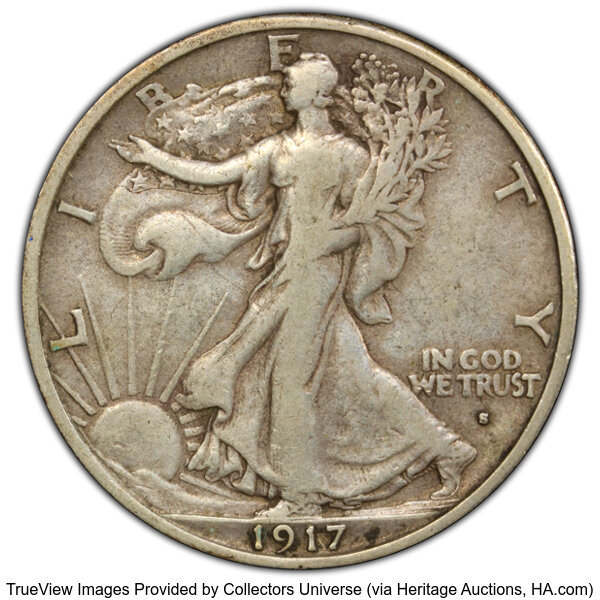 1917-S 50c Mintmark Obverse MS thumbnail 3