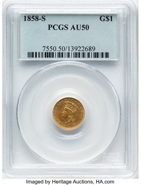 1858-S G$1 MS thumbnail 2