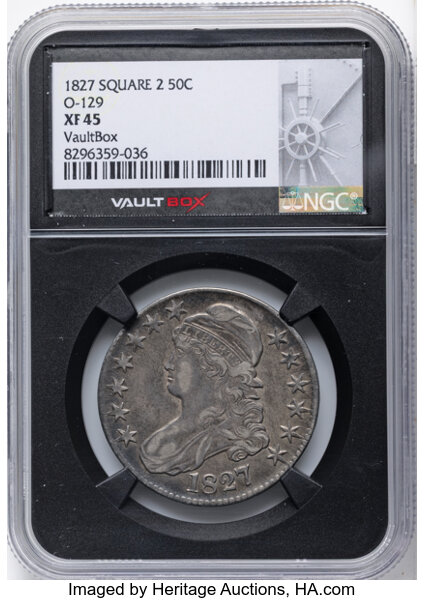 1827 50c Square Base 2, O-129 MS thumbnail 2
