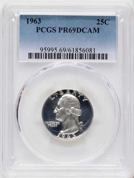 1963 25c Doubled Die Obverse, FS-101 PR DCAM thumbnail 2