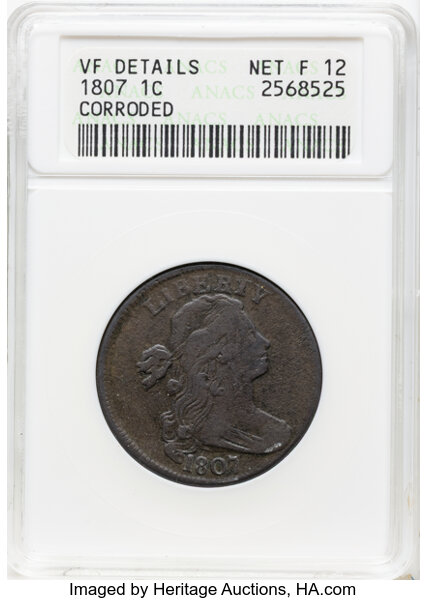 1807 1c Large Fraction, S-276  MS BN thumbnail 3