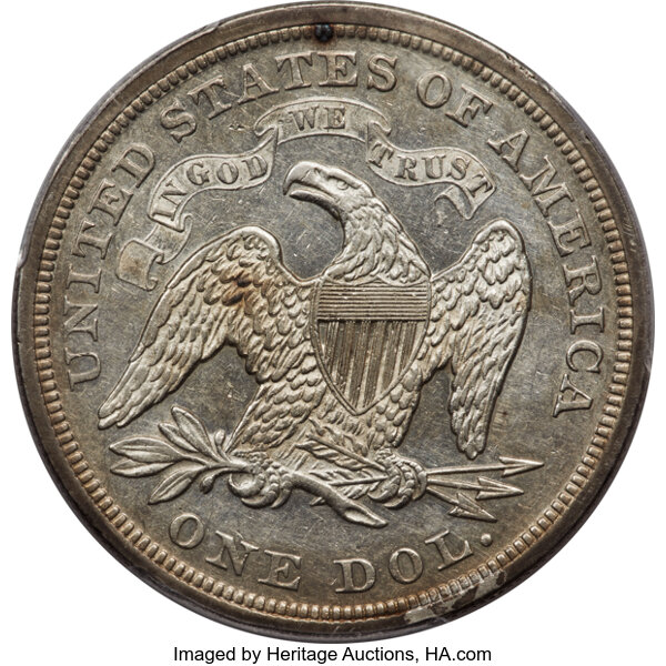 1868 $1 MS66 CAC thumbnail 18