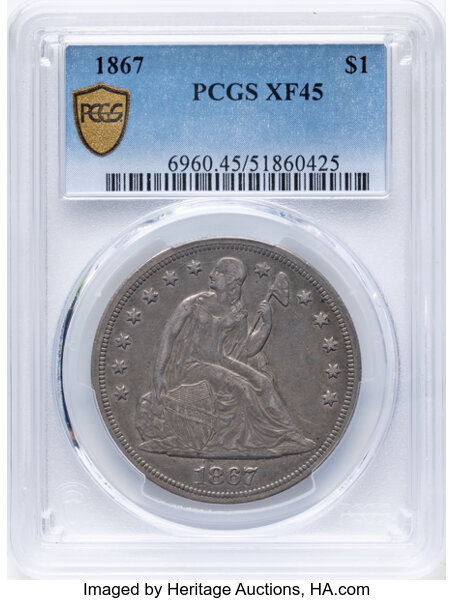 1867 $1 VF30 thumbnail 8