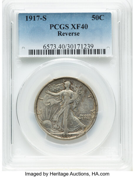 1917-S 50c Mintmark Reverse MS thumbnail 2