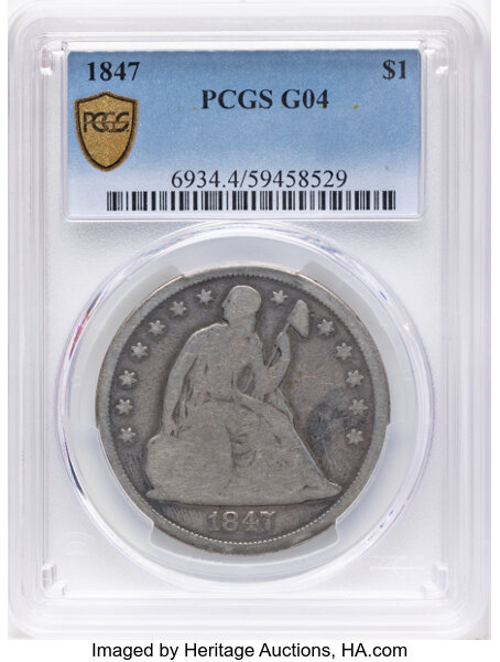 1847 $1 AG3 thumbnail 4