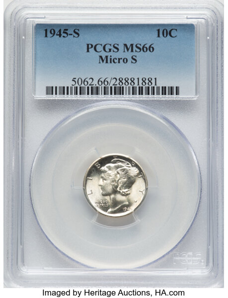 1945-S 10c Micro S, FS-512 MS thumbnail 2