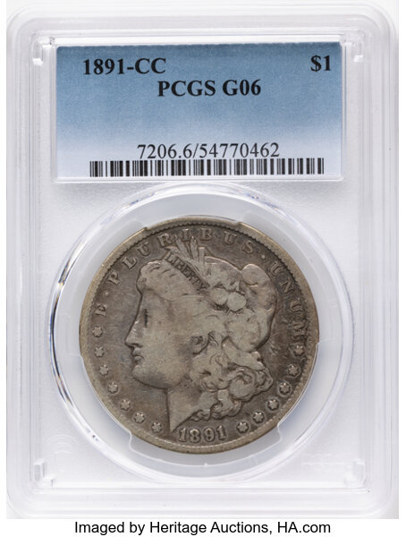 1891-CC $1  Near Date, C/C Right, VAM-4 MS thumbnail 3