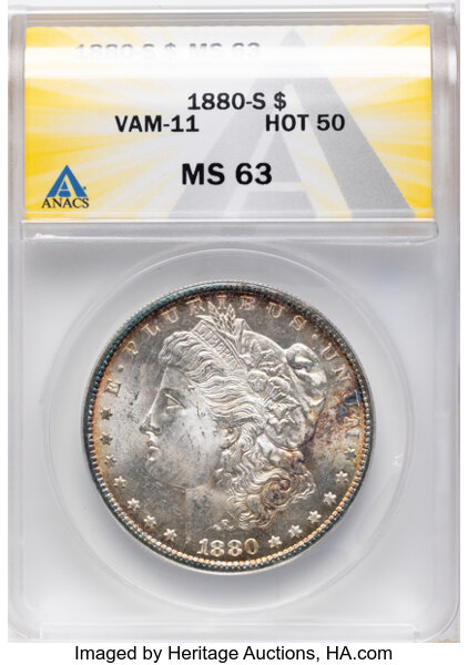 1880/9-S $1  Overdate, VAM-11 MS thumbnail 3