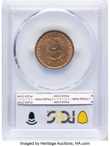 2-Cent Piece 2c 1864-1872 MS RD [Type] MS65 RD thumbnail 4