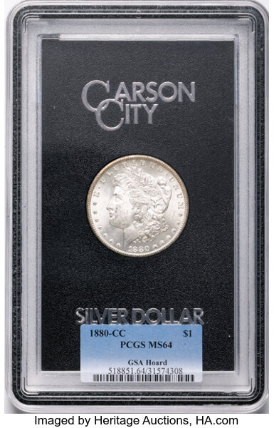 1880-CC $1  GSA Hoard, Dash under 8, VAM-3 MS thumbnail 2