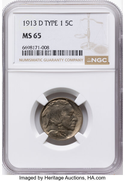 1913-D 5c Buffalo, Type 1 MS thumbnail 3