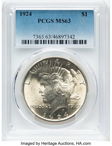 1924 $1  Clashed E, VAM-1D1 MS thumbnail 3