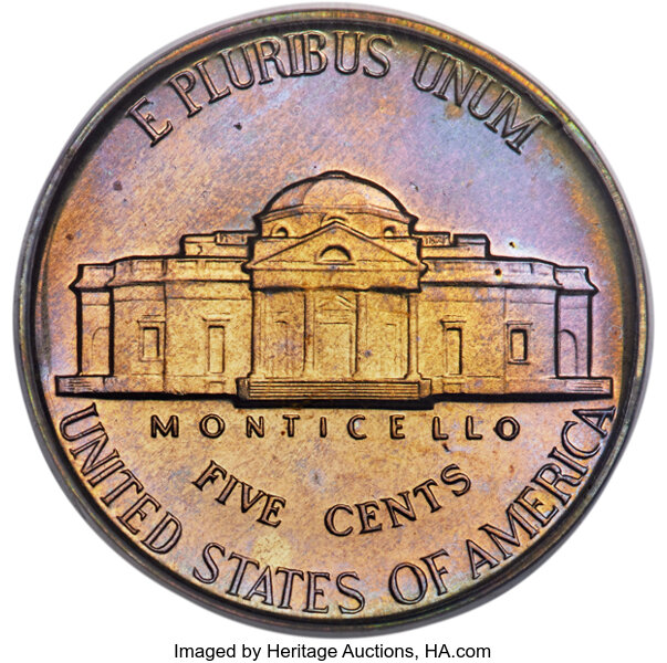 Jefferson Nickel 5c Memorial Reverse, 1938-2003 [Type] PR66 thumbnail 4