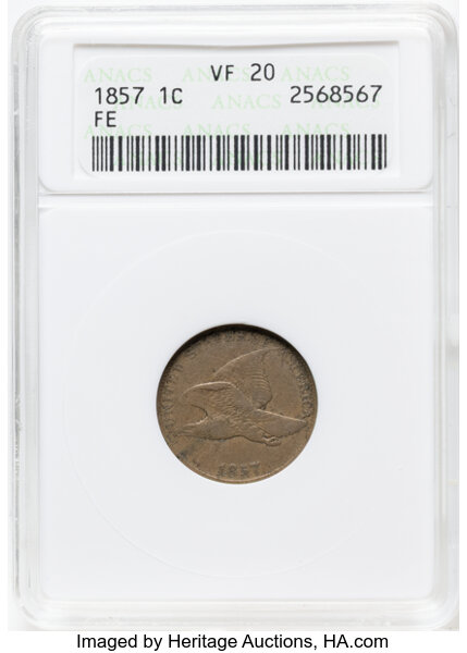 1857 1c Flying Eagle, FS-901, S-8 MS thumbnail 2