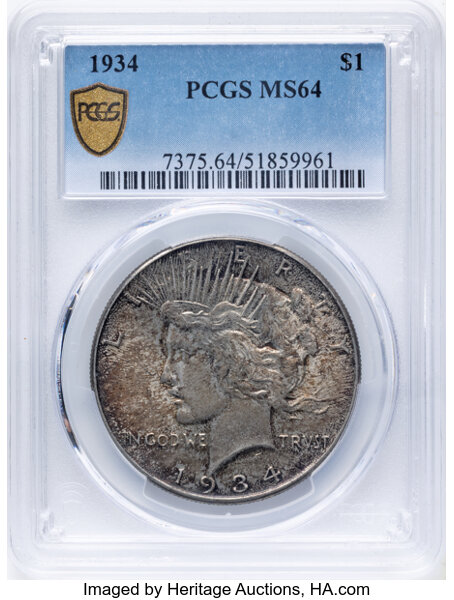 1934 $1 MS64 thumbnail 2