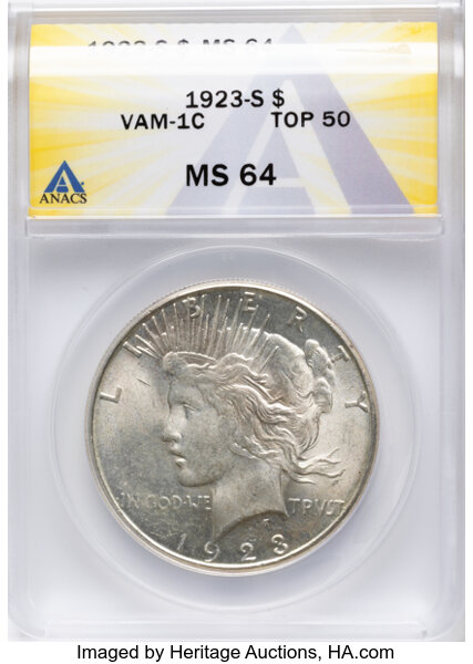 1923-S $1  Pitted Reverse, VAM-1C MS thumbnail 3