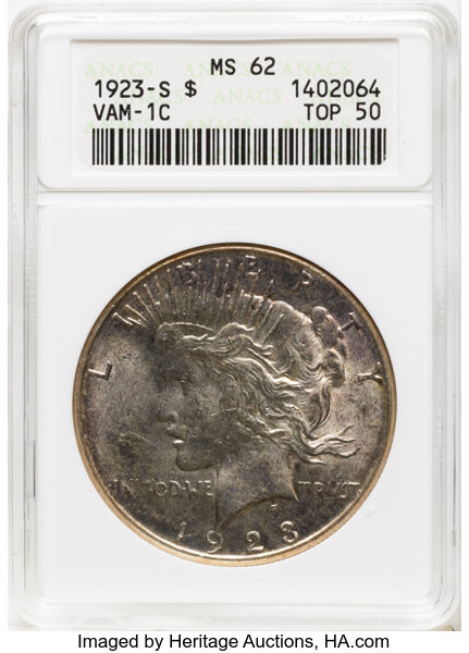 1923-S $1  Pitted Reverse, VAM-1C MS thumbnail 2