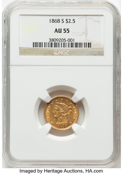 1868-S $2 1/2 MS thumbnail 2