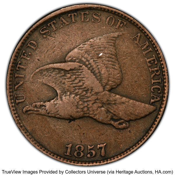 1857 1c Flying Eagle, FS-101, S-4 MS thumbnail 2
