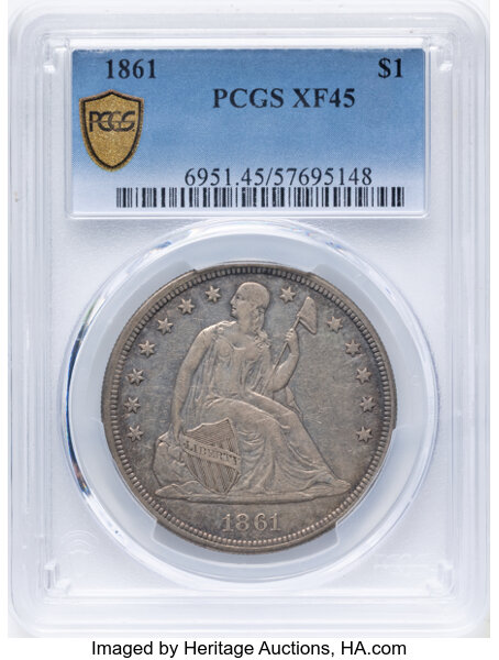 1861 $1 VF25 CAC thumbnail 20