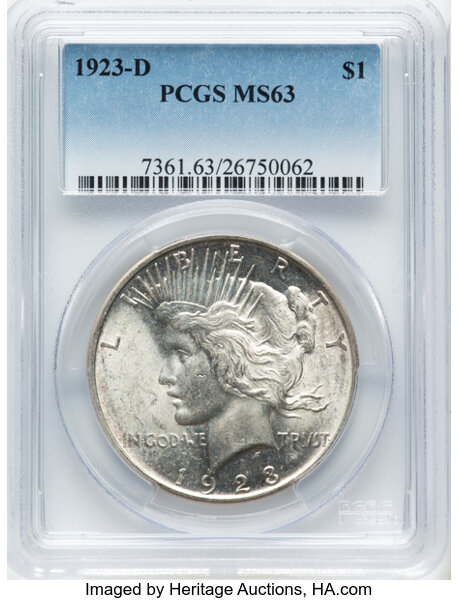 1923-D $1  Obverse Cud, Doubled Reverse, Collar Clash, VAM-2A MS thumbnail 2