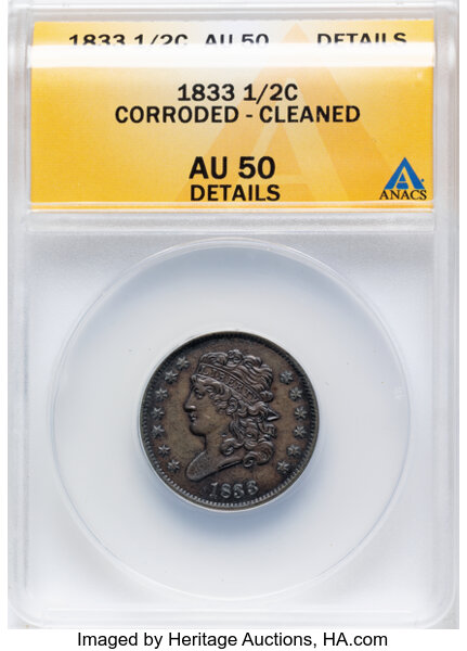 1833 1/2c C-1 MS BN thumbnail 2