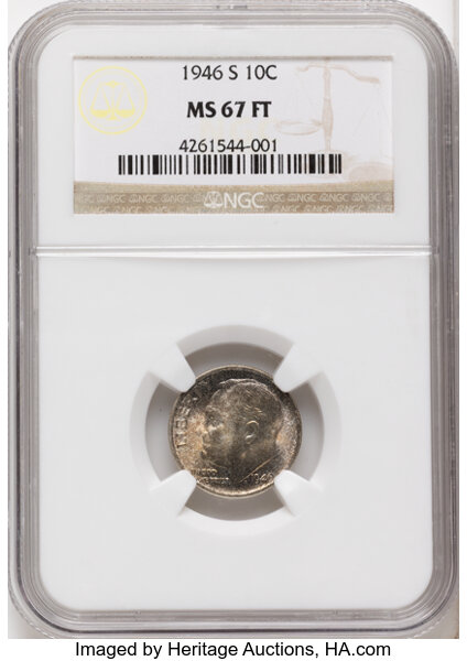 1946-S/S 10c Repunched Mintmark, FS-503 MS thumbnail 2