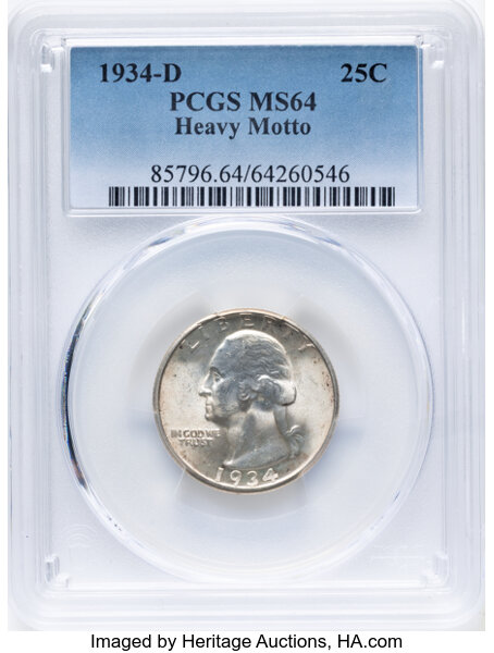 1934-D 25c Heavy Motto MS thumbnail 7
