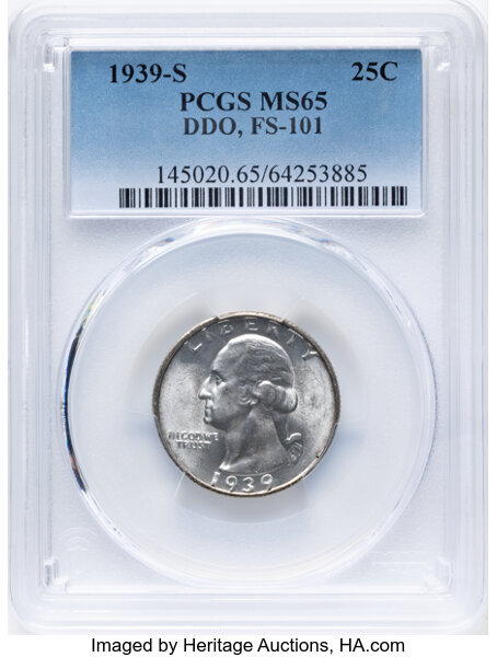 1939-S 25c Doubled Die Obverse, FS-101 MS thumbnail 2