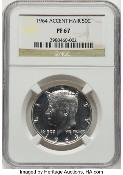 1964 50c Accented Hair, FS-401 PR thumbnail 3