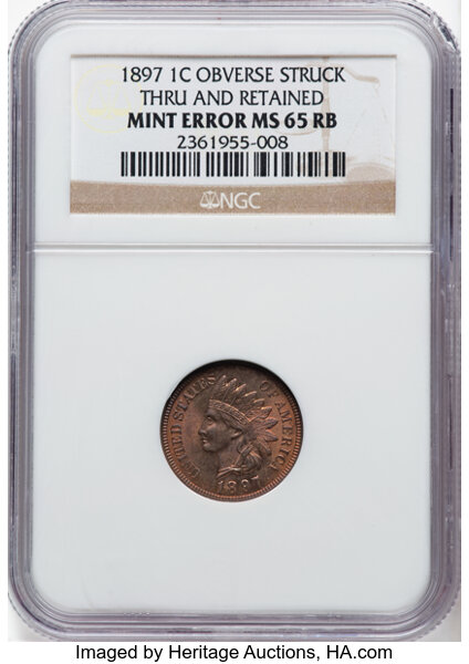 1897 1c Repunched Date, S-10 MS RB thumbnail 3
