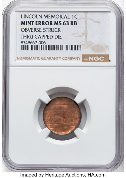 1959 1c Doubled Die Obverse, FS-104 MS RB thumbnail 2
