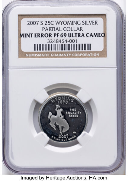 2007-S 25c Wyoming, Silver PR DCAM thumbnail 2