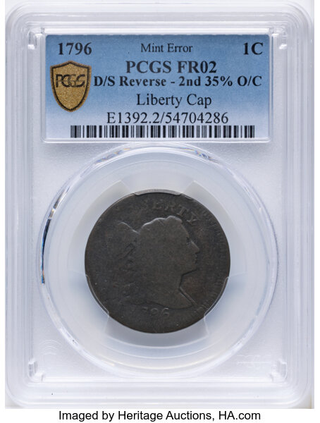 Liberty Cap Cent 1c 1793-1796 MS BN [Type] AG2 BN thumbnail 2