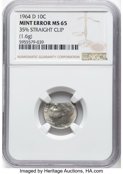 1964-D/D 10c Repunched Mintmark, FS-502 MS thumbnail 3
