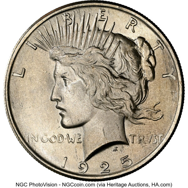 1925 $1  Tiara Die Gouge, VAM-1A2 MS thumbnail 2