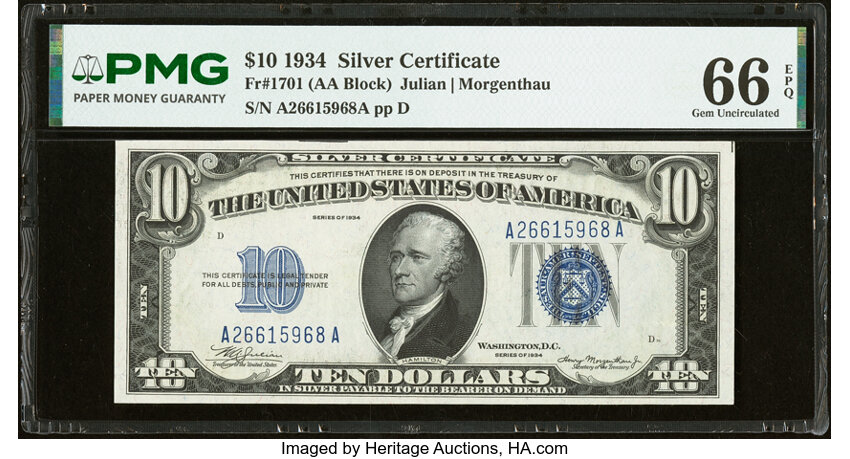 1934 $10  (Fr. 1701) thumbnail 2