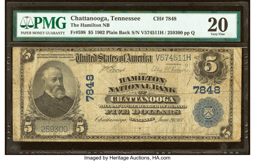 1902 $5  3rd Charter Period, 3rd Issue, Plain Back (Fr. 598) thumbnail 13