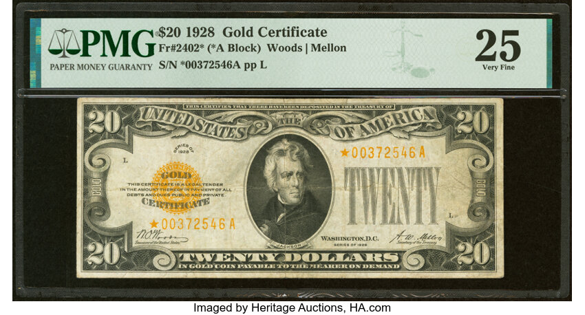 1928 $20  Star Replacement (Fr. 2402*) thumbnail 2