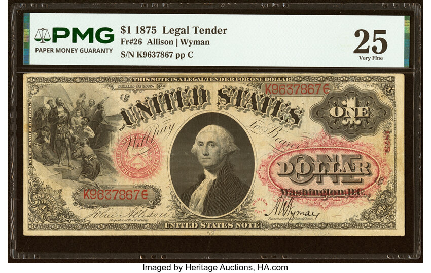 1875 $1  (Fr. 26) thumbnail 3