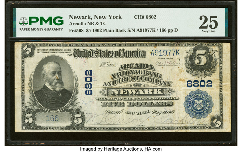 1902 $5  3rd Charter Period, 3rd Issue, Plain Back (Fr. 598) thumbnail 12